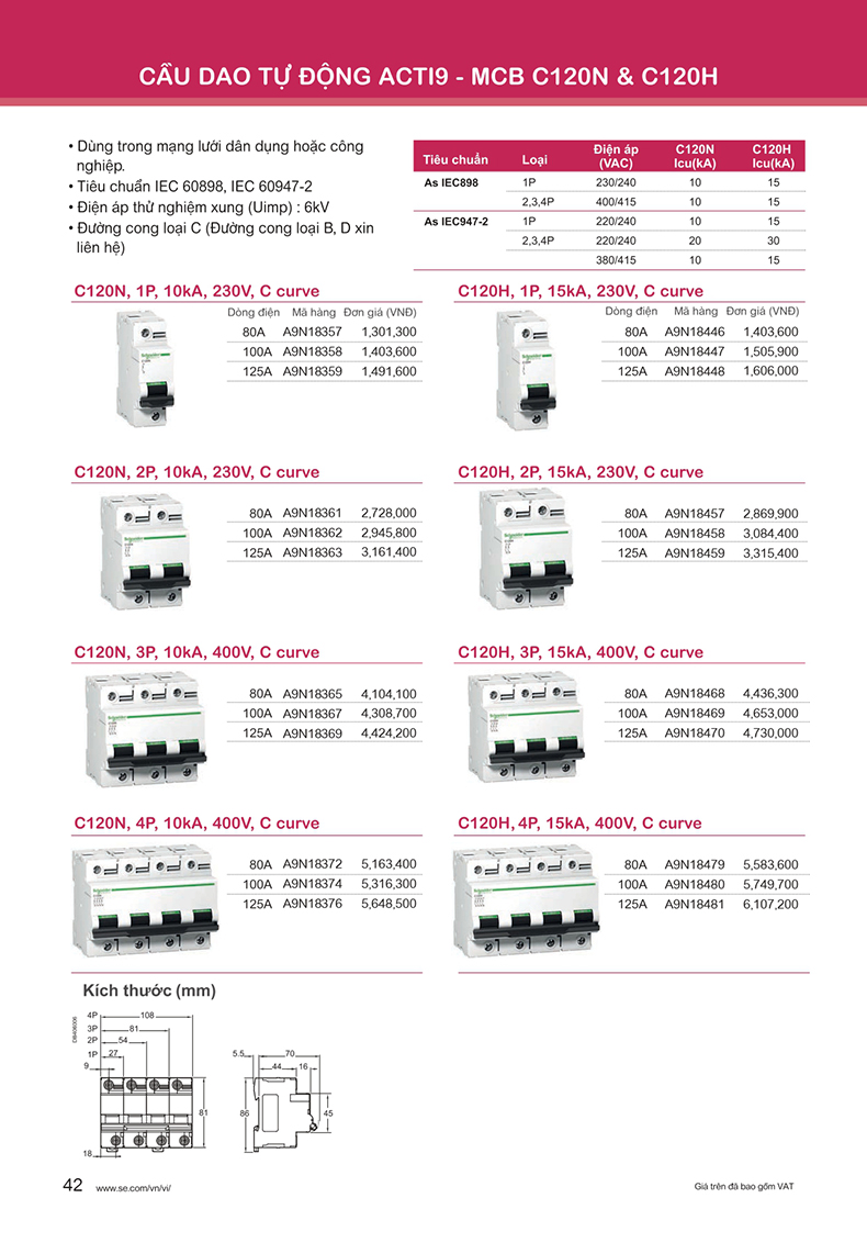 Aptomat schneider mcb acti9 mcb 120n 120h