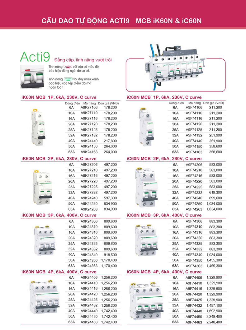 Aptomat schneider mcb acti9 mcb ik60n ic60n