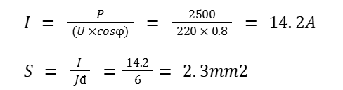 vi du tinh tiet dien day dien 1 pha