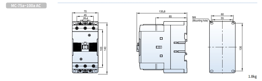 kich thuoc contactor ls mc-75a mc-85a mc-100a ac