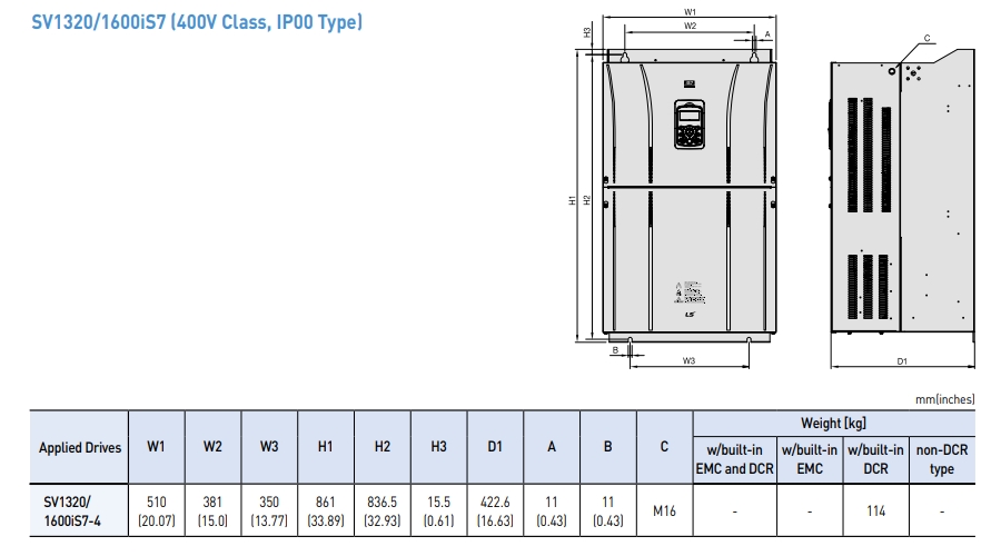 kich thuoc bien tan ls is7 ip21 type 132kw 160kw 400v ip00