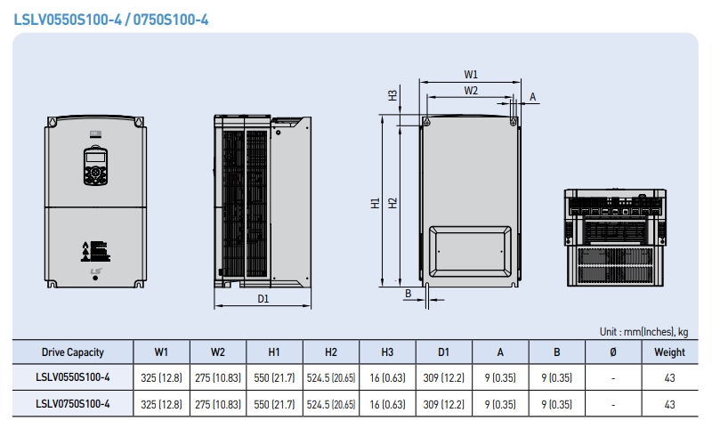 kich thuoc bien tan ls s100 ip20 55kw-4 75kw-4