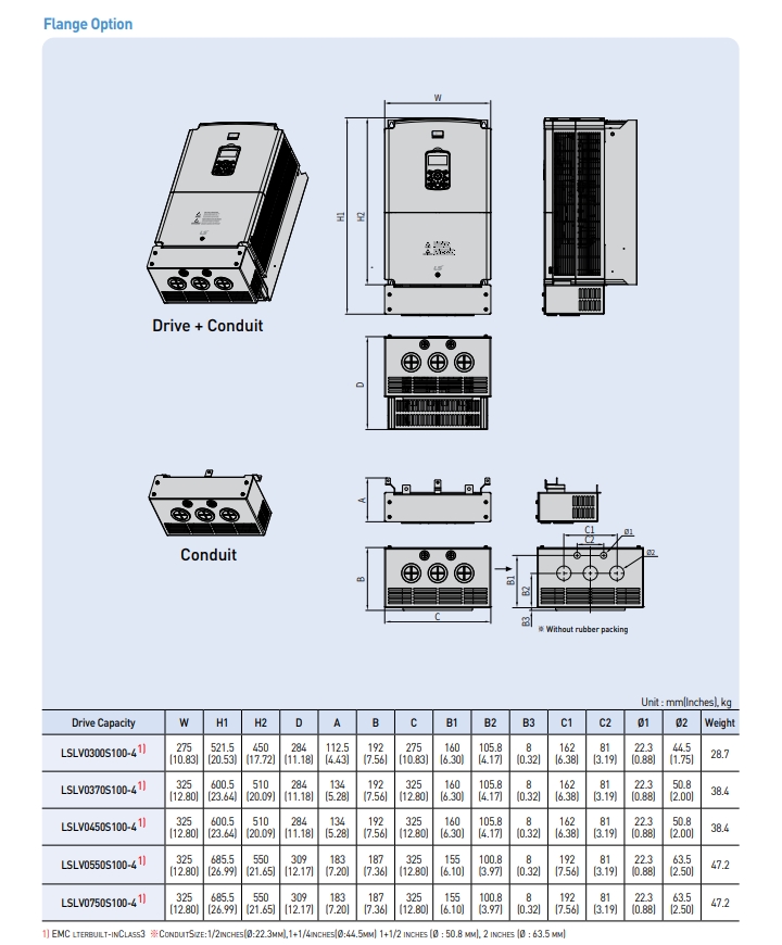 ong dan bien tan ls s100 30kw 37kw 45kw 55kw 75w