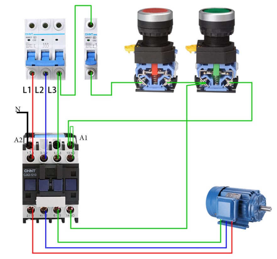 cách đấu contactor