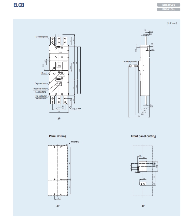 elcb ls ebs1000b ebs1200b kich thuoc cad
