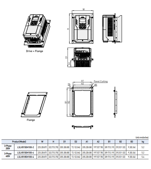 mat bich bien tan ls h100 ip20 15kw-2 15kw-4 18.5kw-4