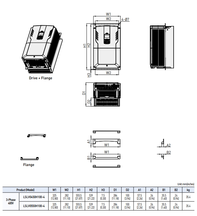 mat bich bien tan ls h100 ip20 45kw-4 55kw-4
