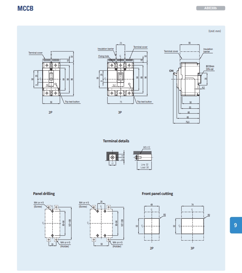 mccb ls abe30c kich thuoc cad
