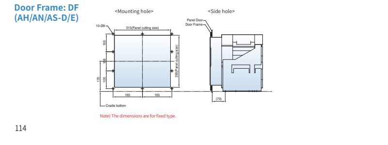 acb ls fixed type 2000af 630-1600a ah-an-as 06-16d door frame df