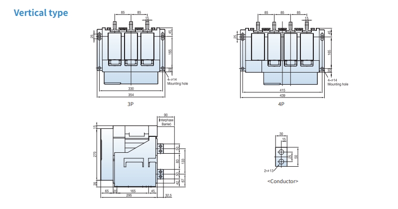 acb ls fixed type 2000af 630-1600a ah-an-as 06-16d vertical type
