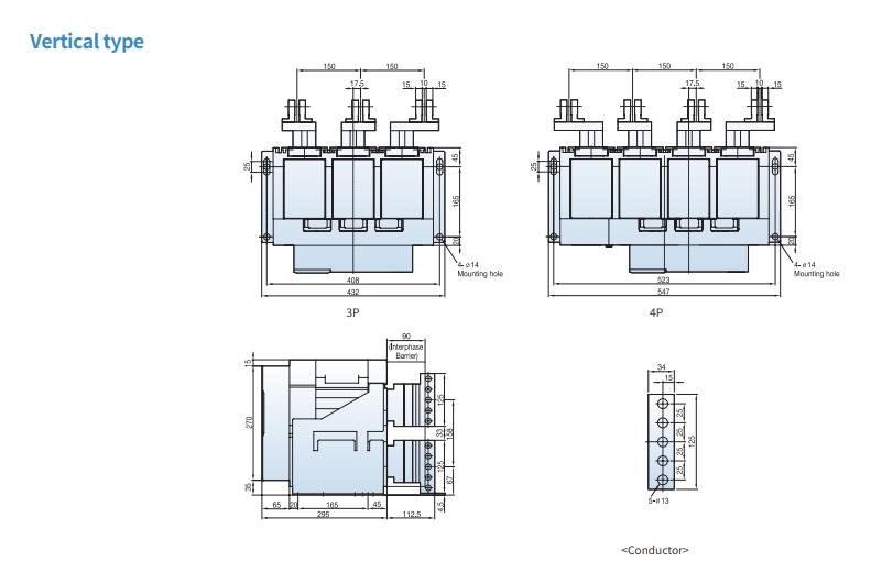 acb ls fixed type 4000af 4000a ah-as 40e vertical type