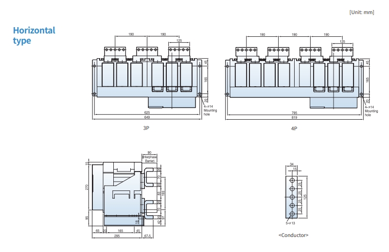 acb ls fixed type 5000af 4000-5000a as 40-50f horizontal type