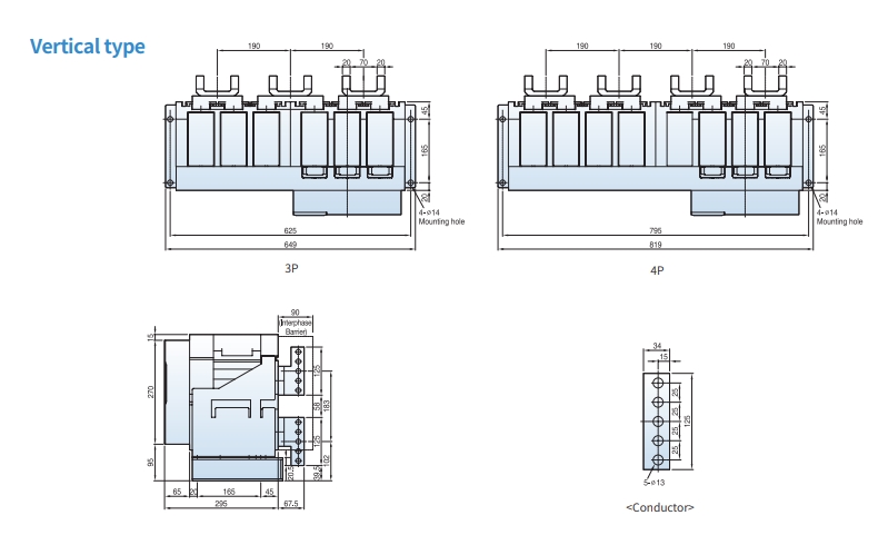 acb ls fixed type 5000af 4000-5000a as 40-50f vertical type