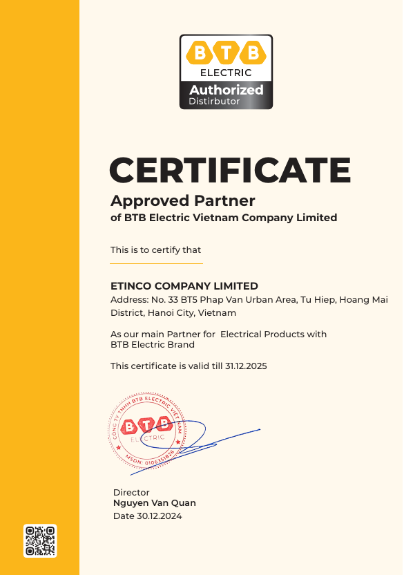 chung nhan phan phoi chinh hang cua btb electric