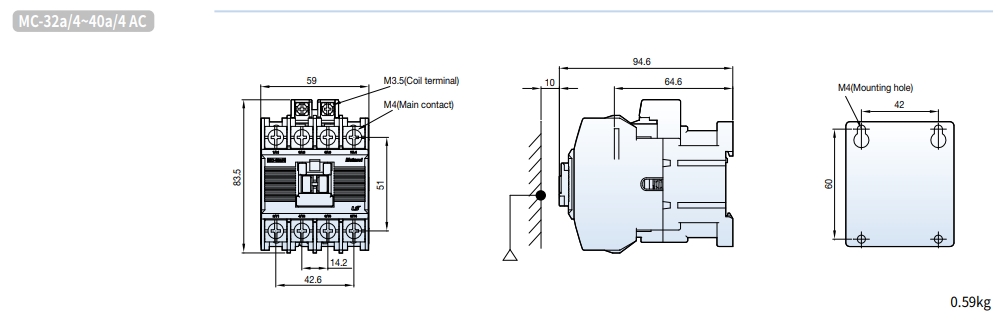 kich thuoc contactor ls mc-32a4 mc-40a4 ac